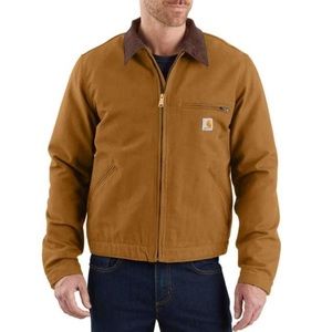 Carhartt Detroit Winter Jacket Duck Sherpa Lined Men Brown Tan Size L NWT